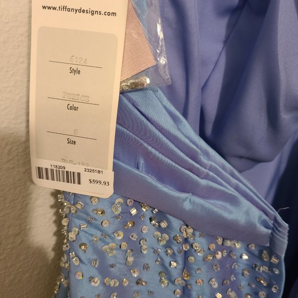 Tiffany Designs light blue strapless prom dress - Picture 7 of 7